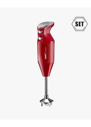 Блендер bamix deluxe червоний metallic m200 (3 насадки, с-ручка) 1010.005