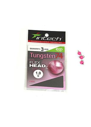 Разборный груз чебурашка вольфрамовый intech tungsten 74 gloss pink uv 1.0g 3шт