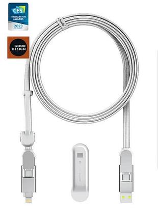 Кабель rolling square 6in1, incharge xl 3 м, белый (xll02r)