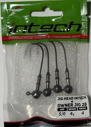 Джиг-головка jig head intech + owner jig 28 №5/0 4.0g (4шт)