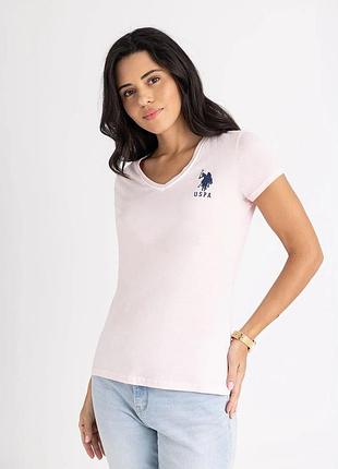 Футболка женская с v-образным вырезом us polo assn оригинал размер l
