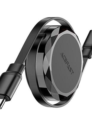 Кабель acefast c13-03 usb-c - usb-c dual retraction charging data cable black 6974316280132