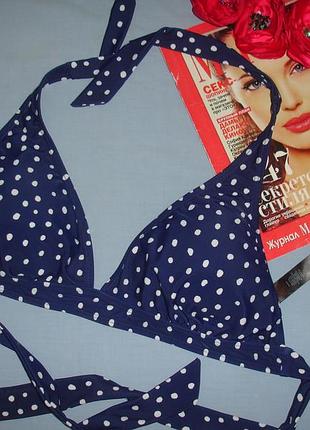 Верх від купальника роздільного бюст розмір 50 / 16 чашка в синій на зав'язках