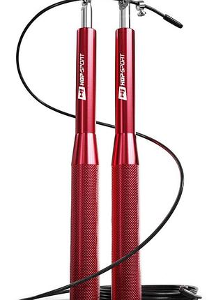 Скакалка hop-sport crossfit з алюмінієвими ручками hs-a020jr червона