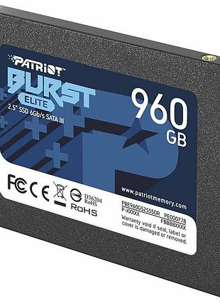 Ssd диск накопичувач patriot burst elite 960gb 2.5" 7mm sataiii tlc 3d pbe960gs25ssdr
