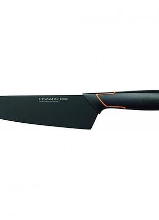 Нож кухонный fiskars edge santoku 17 см рукоять черная abs пластик 1003097
