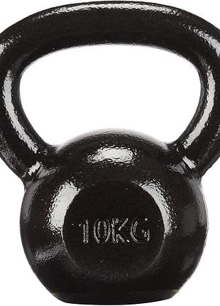 Гиря чугунная toorx 10 кг с резиновой подставкой black (kgv-10)
