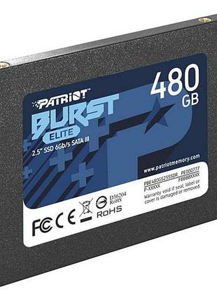 Ssd диск накопичувач patriot burst elite 480gb 2.5" 7mm sataiii tlc 3d pbe480gs25ssdr