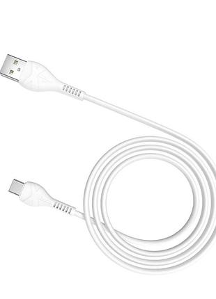 Кабель usb - type-c hoco x37 3a 1m pvc pvc конектори колір білий 6931474710512
