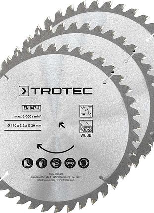 Диск пиляльний trotec 190х20х2,2 hw40 wood (3 шт) (6215001331)