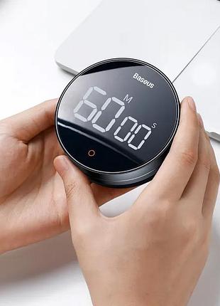 Кухонный таймер baseus heyo pro led цифровой магнитное крепление на холодильник подставка fmds000013