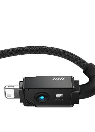 Кабель type c - lightning baseus unbreakable series fast charging data cable usb to ip 2.4a 2m cluster black 3