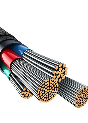 Кабель type c - lightning baseus unbreakable series fast charging data cable usb to ip 2.4a 2m cluster black 4