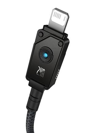 Кабель type c - lightning baseus unbreakable series fast charging data cable usb to ip 2.4a 2m cluster black 5