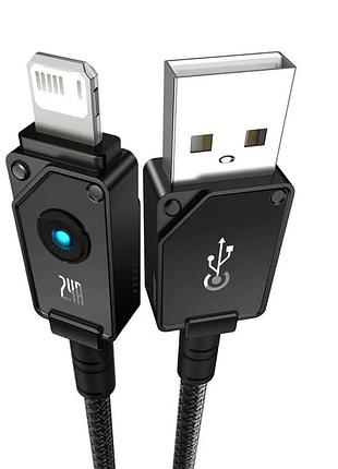 Кабель type c - lightning baseus unbreakable series fast charging data cable usb to ip 2.4a 2m cluster black 6