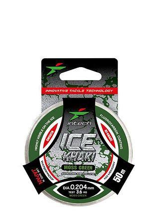 Леска intech khaki ice line moss green 50m 0.126mm, 1.4kg