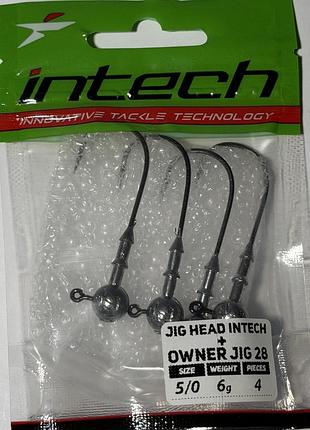Джиг-головка jig head intech + owner jig 28 №5/0 6.0g (4шт)