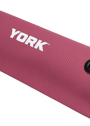 Мат для фітнесу з отворами york fitness nbr 1см рожевий