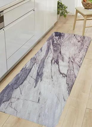 Инновационный диатомитовий коврик для кухни 120х40см marmur premium антискользящий светлый мрамор