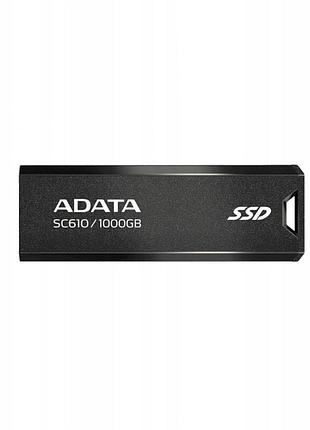 Ssd диск портативний зовнішній накопичувач adata sc610 1tb usb 3.2 550 / 500mb / s black sc610-1000g-cbk / rd