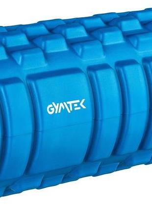 Масажний ролик gymtek для йоги та фітнесу eva 33*14см синій