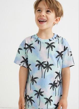 Светлая футболка h&amp;m на мальчика 4-6 лет