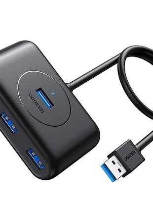 Хаб адаптер переходник ugreen cr113 usb 3.0 hub 1m, цвет черный ugr-20291