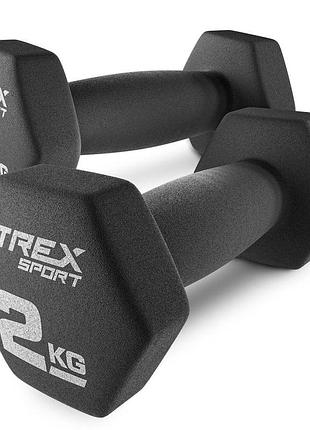 Гантелі для фітнесу неопренові trex sport tx-020vd 2x2кг