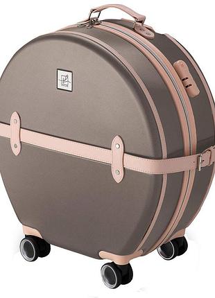 Валіза semi line 20" (s) brown/pink cream (t5673-2)