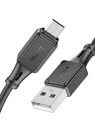 Кабель hoco x101 assistant silicone charging data cable micro black 3