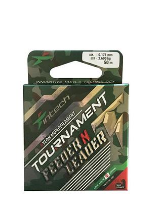 Леска intech tournament fееder n leader 50m 0.095mm, 0.805kg