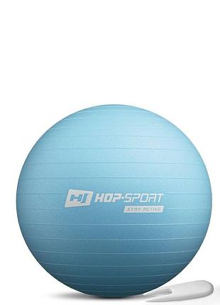 Фітбол hop-sport 45см блакитний + насос