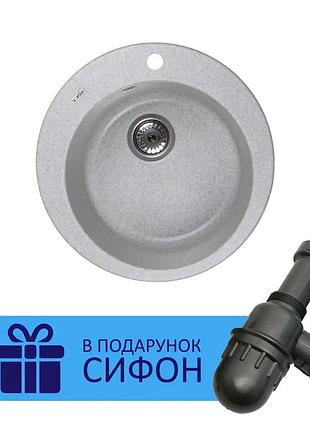 Кухонная мойка fabia (gray granit) d500x200