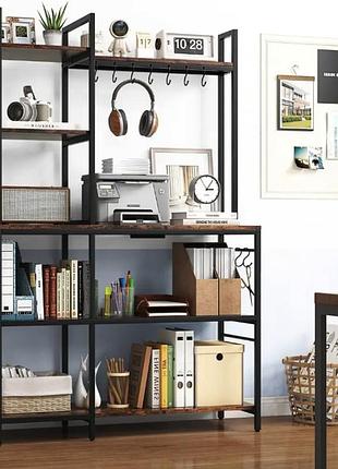 Стелаж costway kamel 5-ярусний з 2 розетками в стилі loft