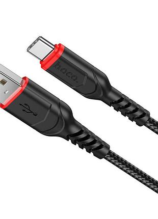 Кабель usb - type-c hoco x59 3a 1m нейлон tpe конектори колір чорний 6931474744920