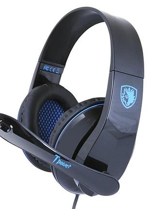 Гарнитура sades sa-701 black/blue (sa701blj)