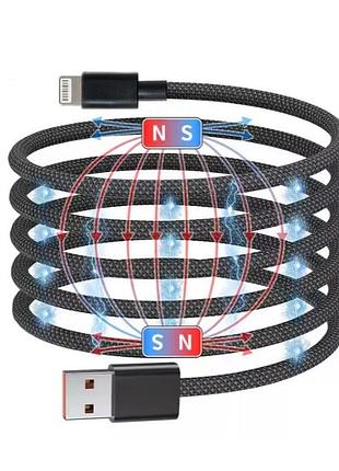 Кабель nn sn3 магнитный usb lightning 1m 100w black nnsn3