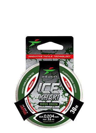 Леска intech khaki ice line moss green 30m 0.126mm, 1.4kg