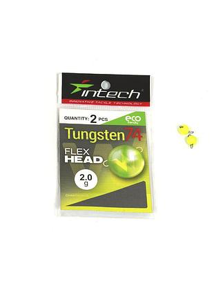 Разборный груз чебурашка вольфрамовый intech tungsten 74 gloss chartreuse uv 2.0g 2шт