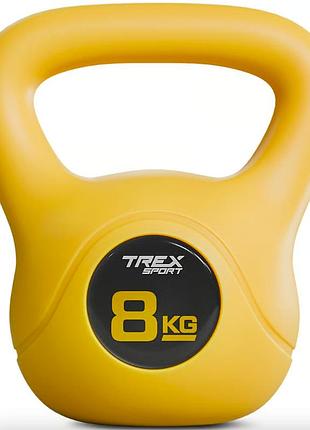 Гиря вінілова 8кг trex sport tx-008ckb жовта