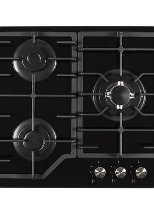 Газова варильна поверхня ventolux hsf630-t3g cestb (bk) (3 конфорки, 60 см)