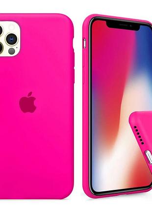 Чохол silicone full case для iphone 11 pro shiny pink яскраво рожевий