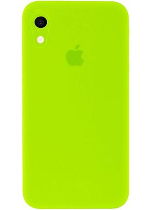 Чохол silicone full case camera square (квадратні) для iphone xr party green (43) яскраво-зелений
