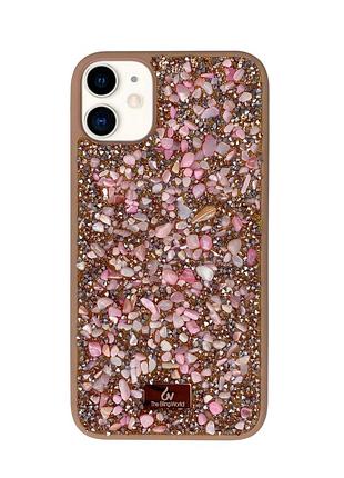 Чохол diamond the bling world case для iphone 11 (06) rose stone рожевий камінь