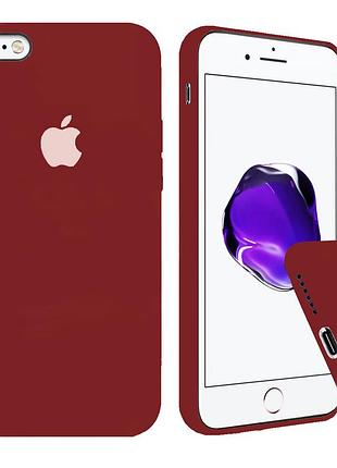 Чехол silicone full case для iphone 6 plus/6s plus product red темно красный