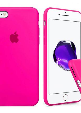 Чехол silicone full case для iphone 6/6s shiny pink ярко розовый