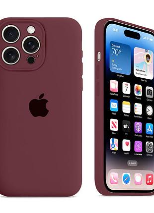 Чехол с защитой камеры kassel silicone camera protective для iphone 14 pro (67) бордовый plum