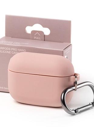 Чехол silicone case color box (карабін) для airpods 3 - pink sand