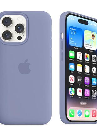 Чохол kassel silicone full case protective для iphone 15 pro з мікрофіброю сірий lavender gray