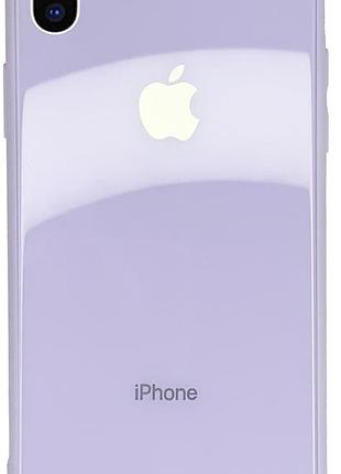 Чохол скляний glass case для iphone x/xs (08) lilac ліловий
